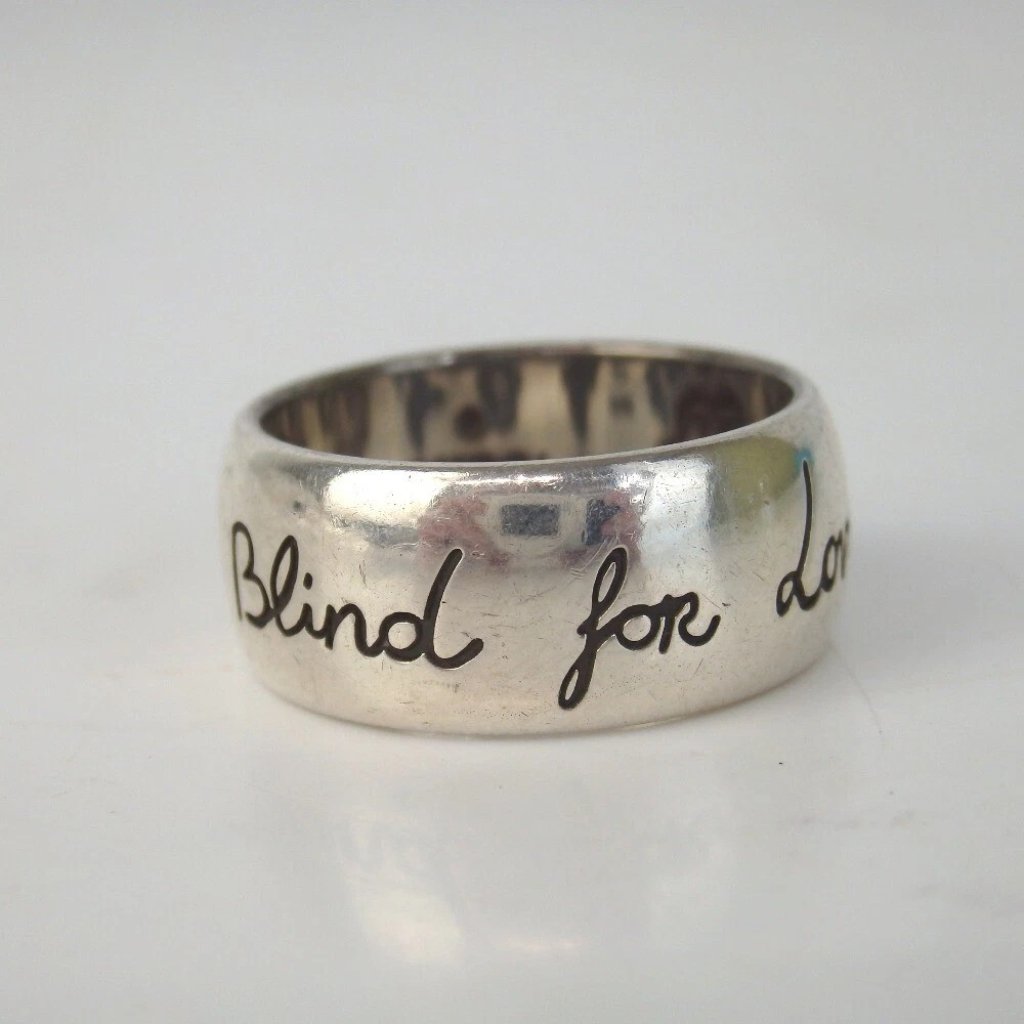 Authentic Gucci Blind For Love Ring Silver [Used]